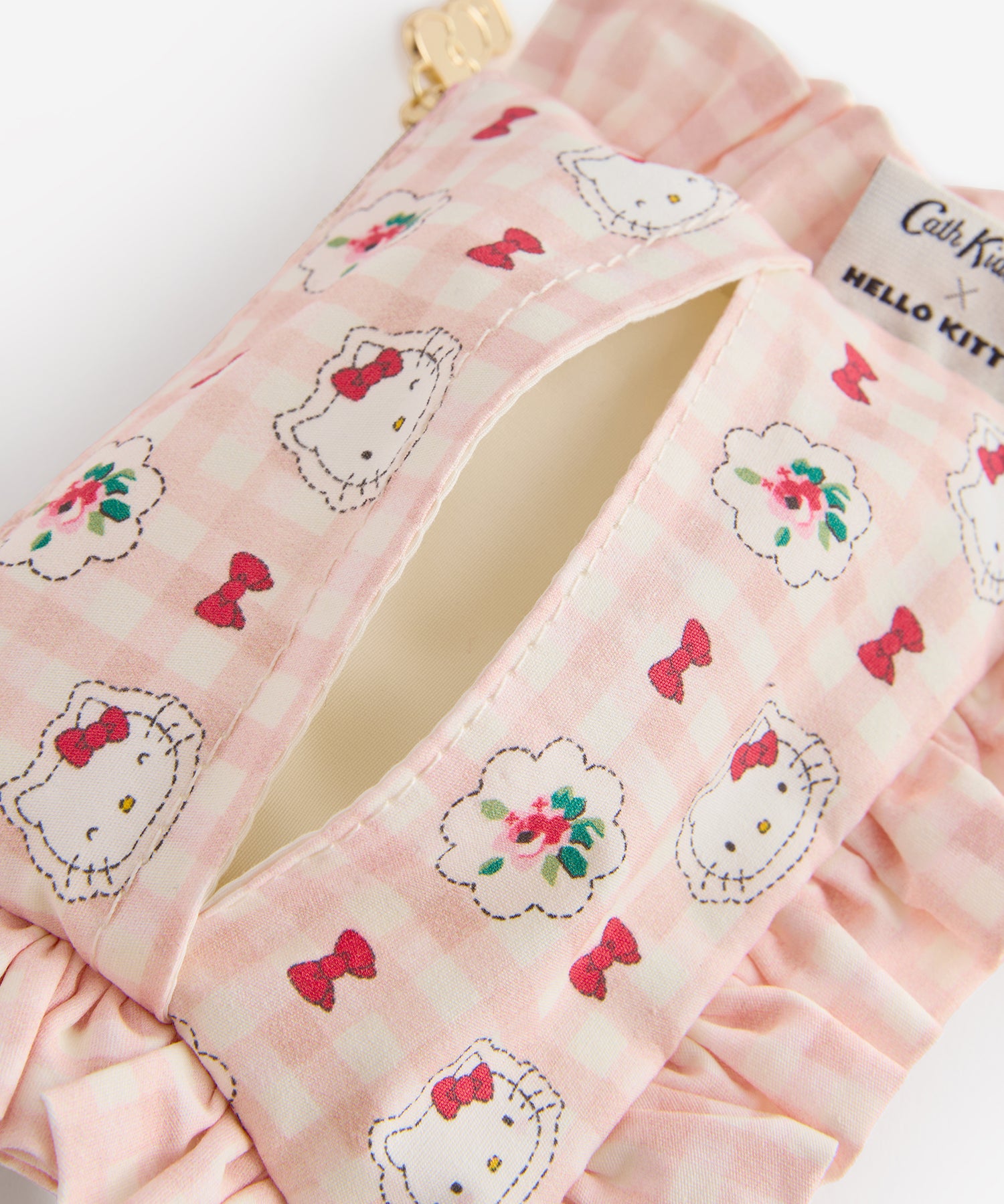 Cath Kidston × Hello Kitty フリルティッシュポーチ＆マスコットチャームセット