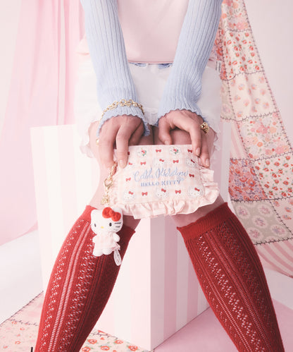 Cath Kidston × Hello Kitty フリルティッシュポーチ＆マスコットチャームセット