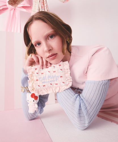 Cath Kidston × Hello Kitty フリルティッシュポーチ＆マスコットチャームセット