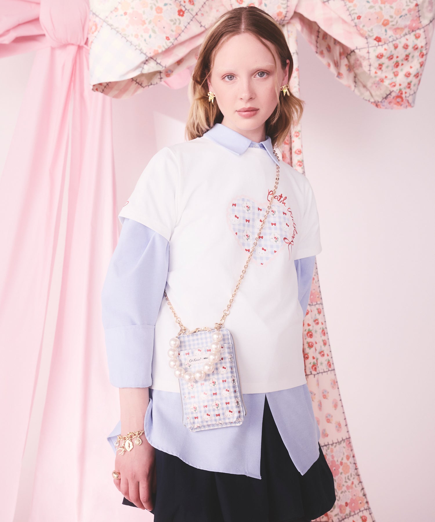 Cath Kidston × Hello Kitty ベーシックTシャツ