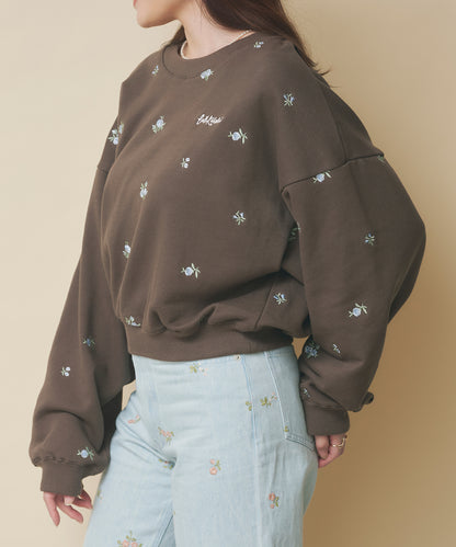 エンブロイダリースウェットトップス Floral Garden Embroidery