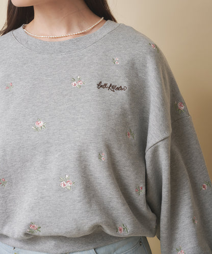エンブロイダリースウェットトップス Floral Garden Embroidery