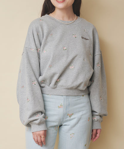 エンブロイダリースウェットトップス Floral Garden Embroidery