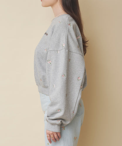 エンブロイダリースウェットトップス Floral Garden Embroidery