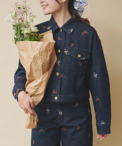 エンブロイダリーデニムジャケット Ditsy Floral Embroidery