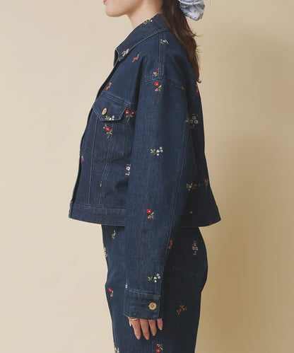 エンブロイダリーデニムジャケット Ditsy Floral Embroidery