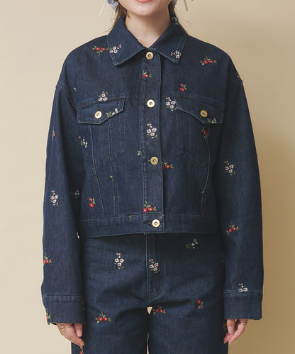 エンブロイダリーデニムジャケット Ditsy Floral Embroidery
