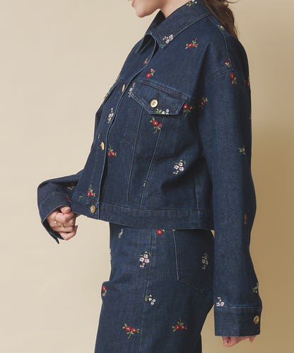 エンブロイダリーデニムジャケット Ditsy Floral Embroidery
