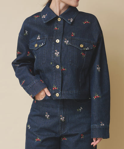 エンブロイダリーデニムジャケット Ditsy Floral Embroidery