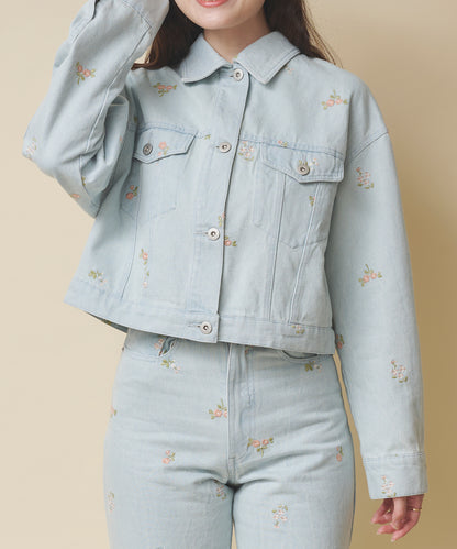 エンブロイダリーデニムジャケット Ditsy Floral Embroidery