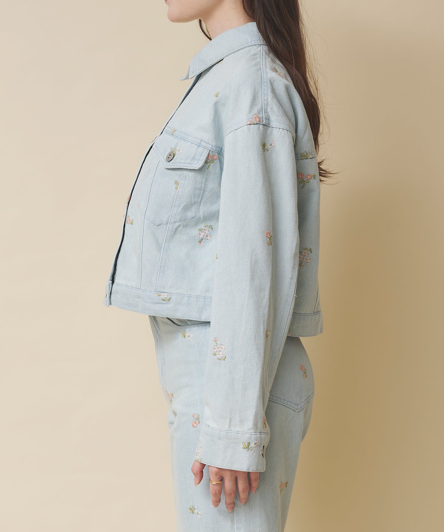 エンブロイダリーデニムジャケット Ditsy Floral Embroidery