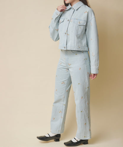 エンブロイダリーデニムジャケット Ditsy Floral Embroidery