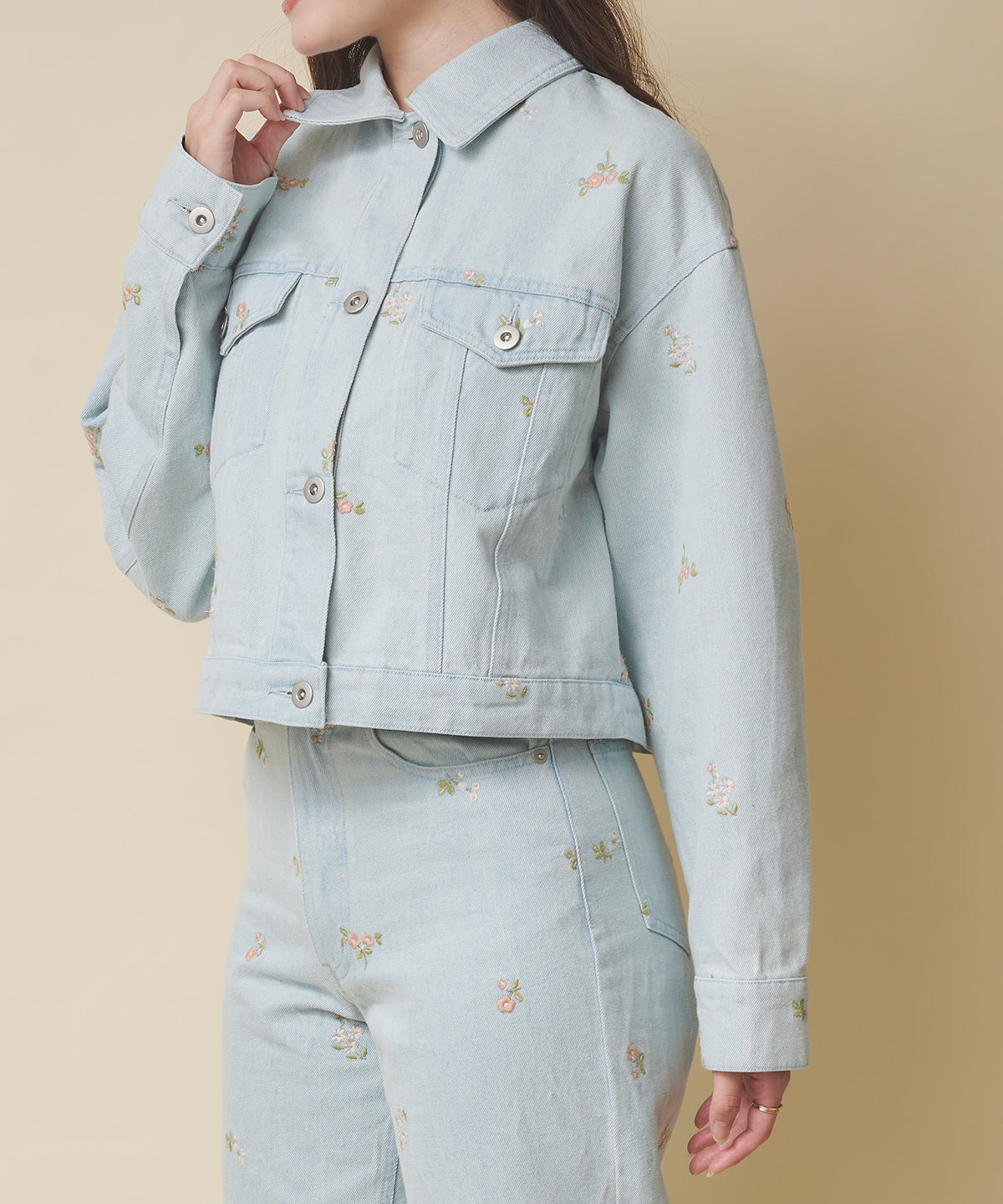 エンブロイダリーデニムジャケット Ditsy Floral Embroidery