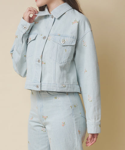 エンブロイダリーデニムジャケット Ditsy Floral Embroidery
