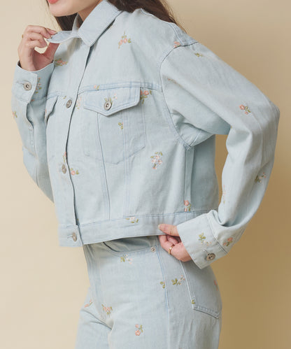 エンブロイダリーデニムジャケット Ditsy Floral Embroidery