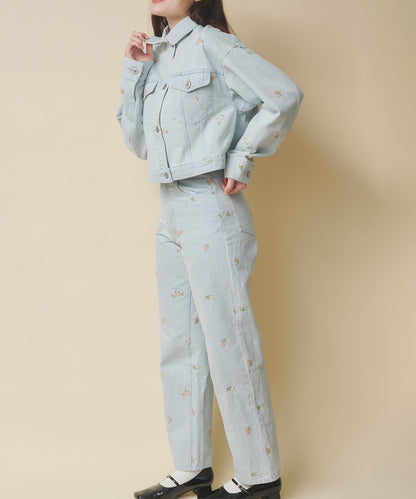 エンブロイダリーデニムジャケット Ditsy Floral Embroidery