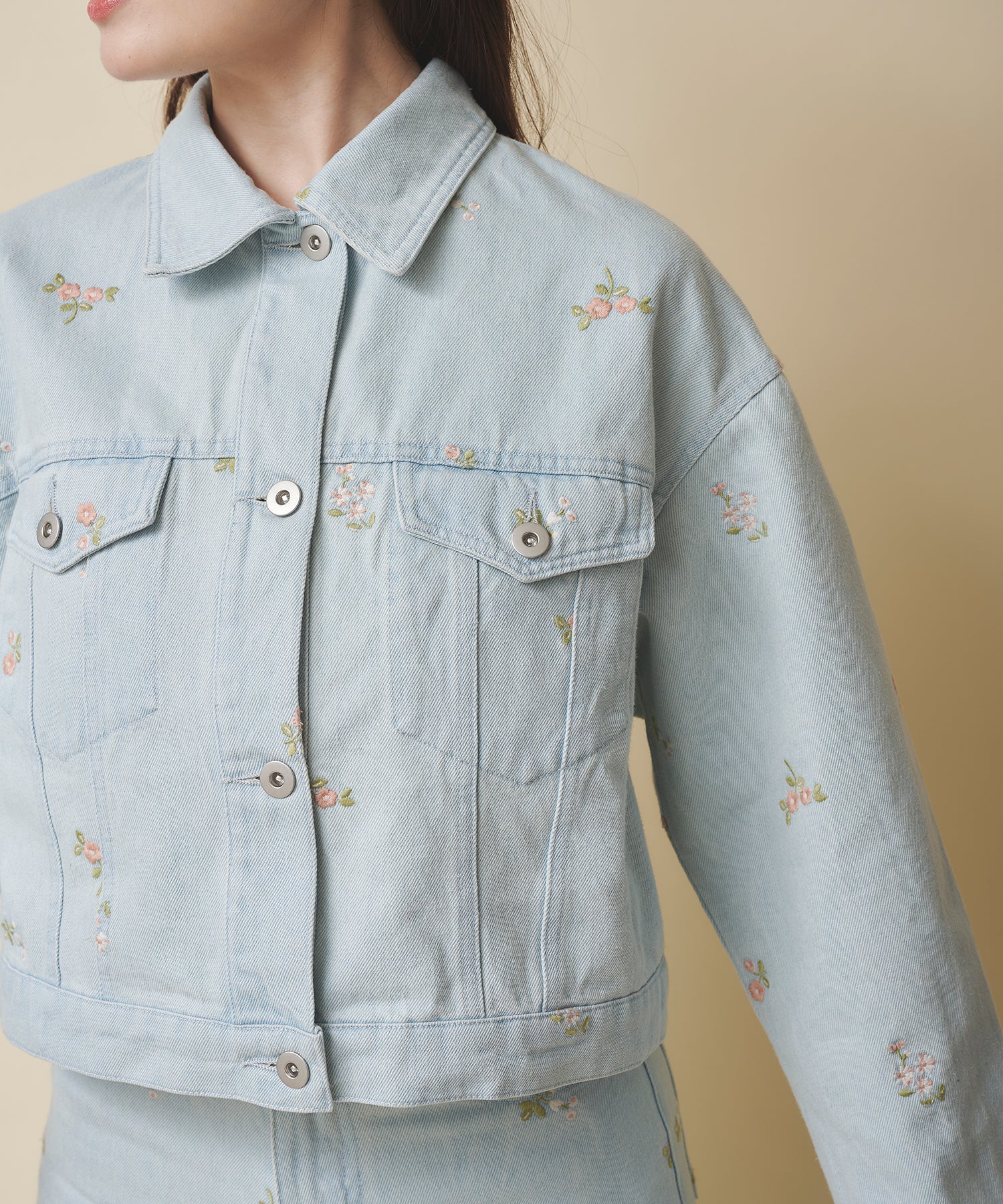 エンブロイダリーデニムジャケット Ditsy Floral Embroidery