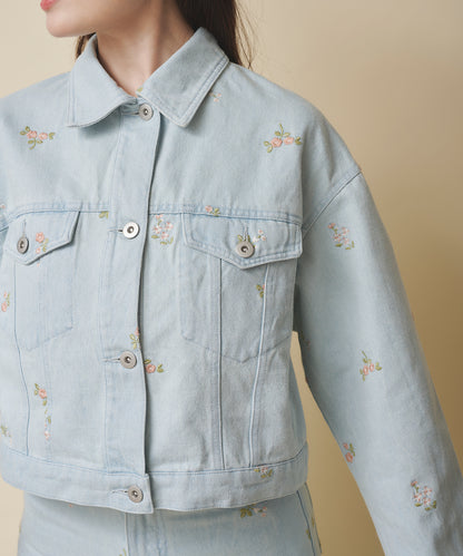 エンブロイダリーデニムジャケット Ditsy Floral Embroidery