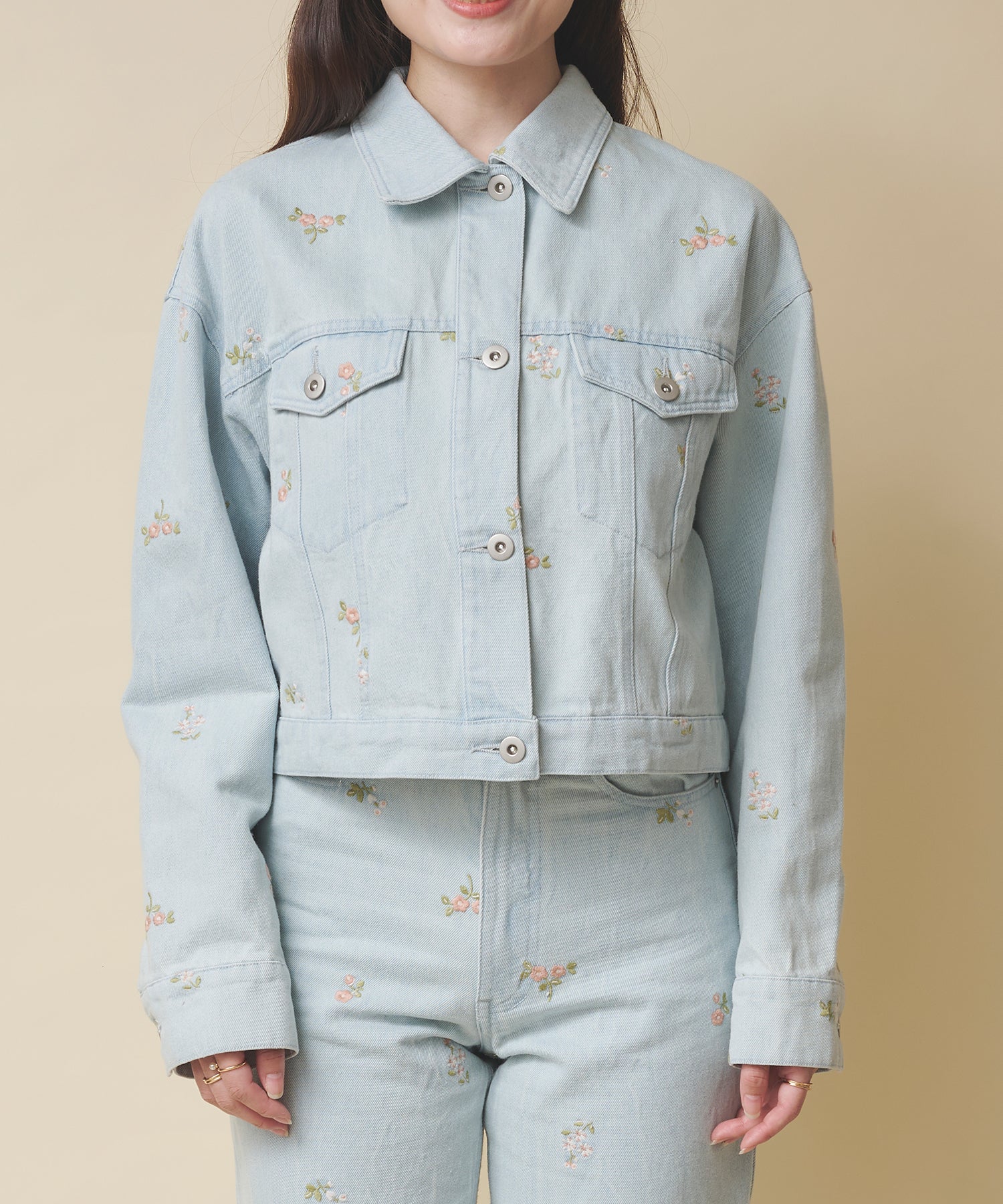 エンブロイダリーデニムジャケット Ditsy Floral Embroidery