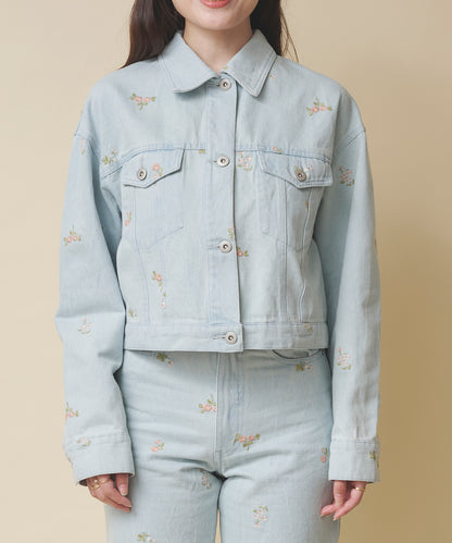 エンブロイダリーデニムジャケット Ditsy Floral Embroidery