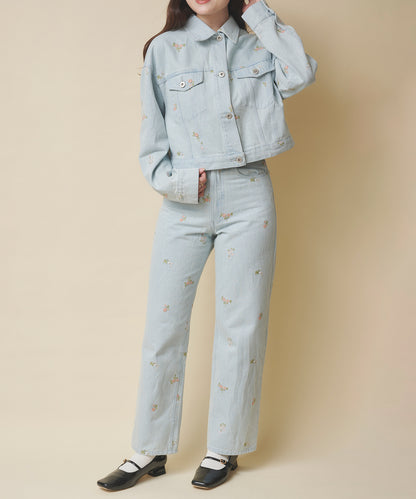 エンブロイダリーデニムジャケット Ditsy Floral Embroidery