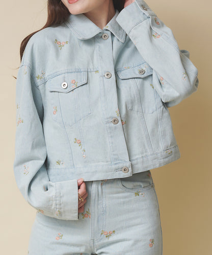 エンブロイダリーデニムジャケット Ditsy Floral Embroidery
