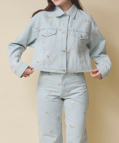 エンブロイダリーデニムジャケット Ditsy Floral Embroidery