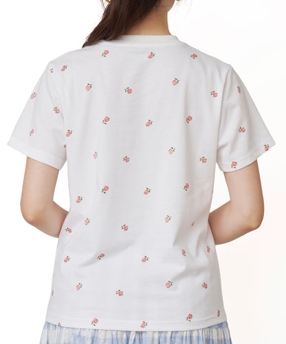 フラワープリントベーシックTシャツ Rose