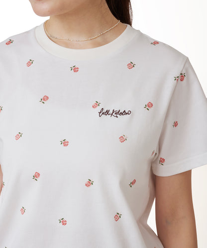フラワープリントベーシックTシャツ Rose
