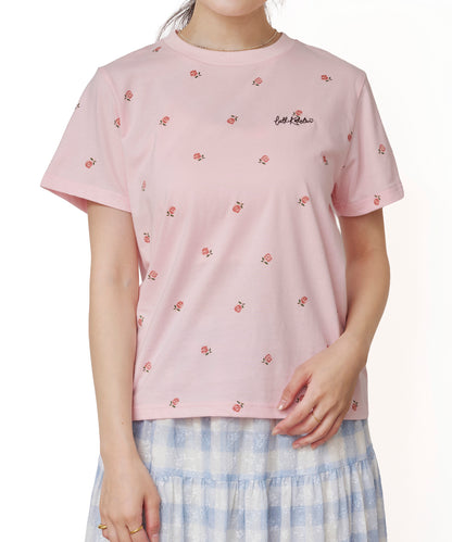 フラワープリントベーシックTシャツ Rose