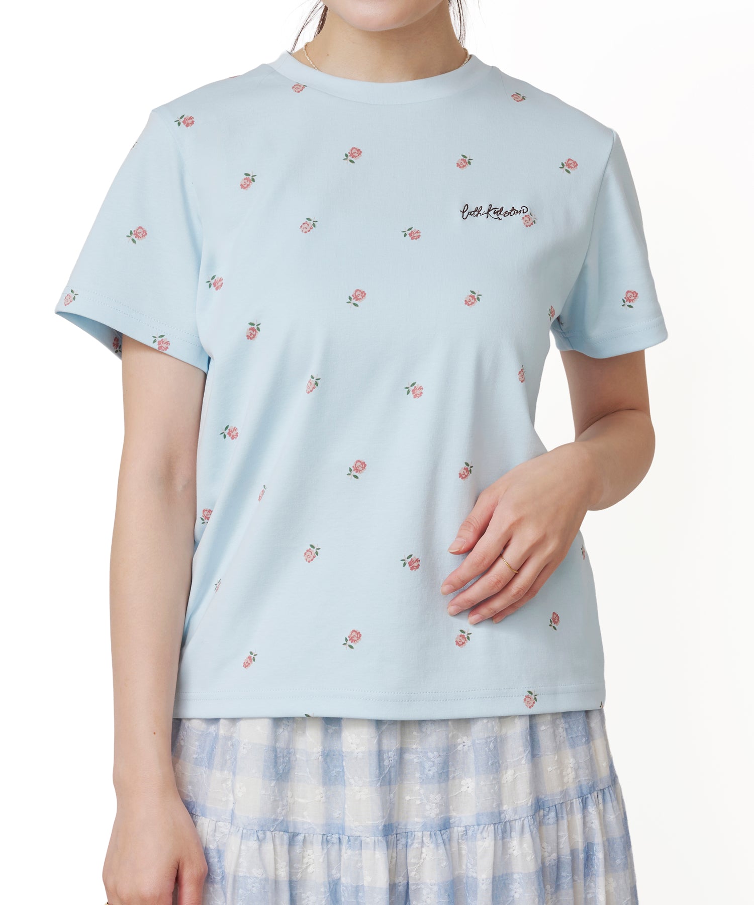 フラワープリントベーシックTシャツ Rose