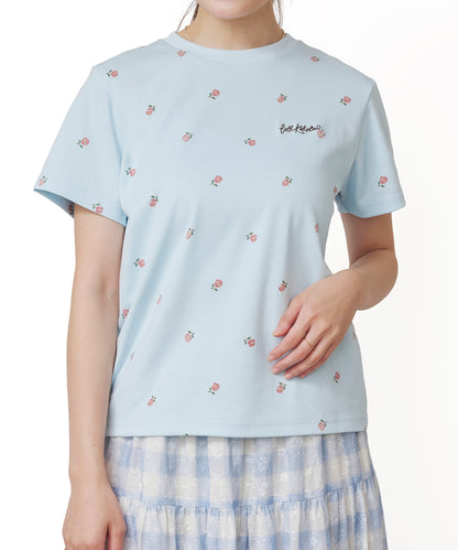 フラワープリントベーシックTシャツ Rose