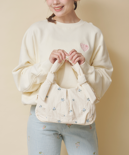 リボンハンドルエンブロイダリーバッグ Floral Garden Embroidery