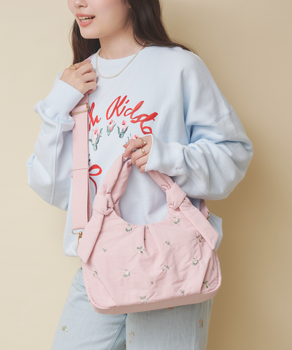 リボンハンドルエンブロイダリーバッグ Floral Garden Embroidery