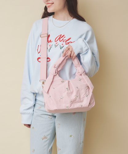 リボンハンドルエンブロイダリーバッグ Floral Garden Embroidery