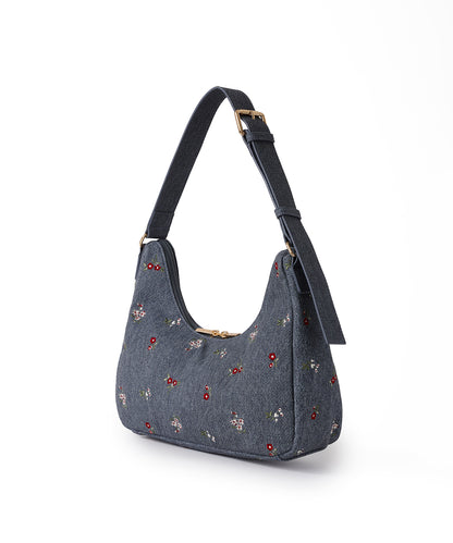 エンブロイダリーデニムバッグ Ditsy Floral Embroidery
