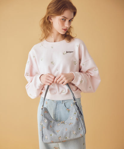 エンブロイダリーデニムバッグ Ditsy Floral Embroidery