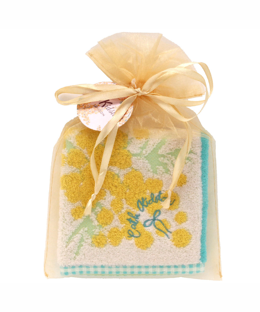 オーガンジー巾着入りミモザタオルハンカチ