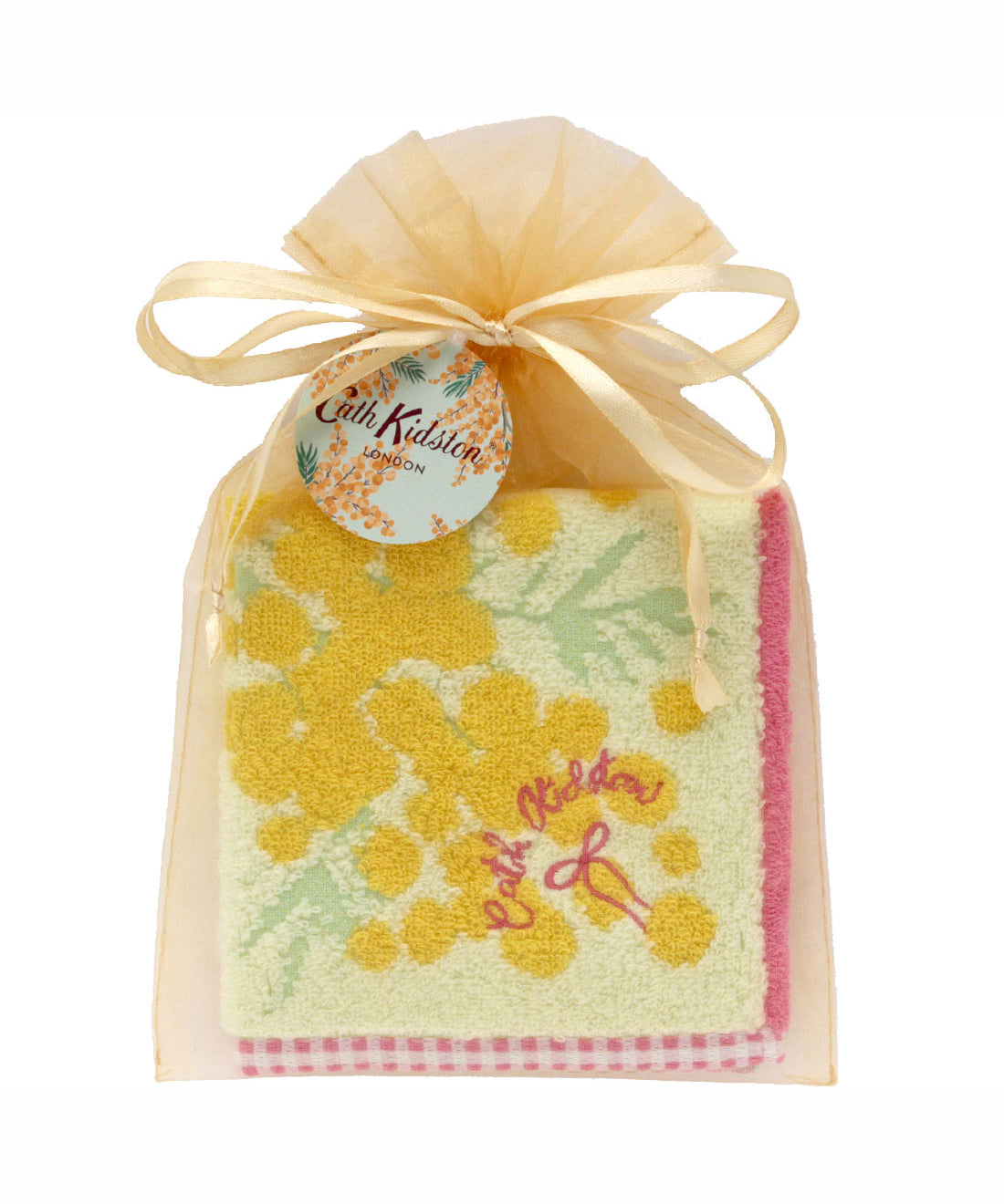 オーガンジー巾着入りミモザタオルハンカチ