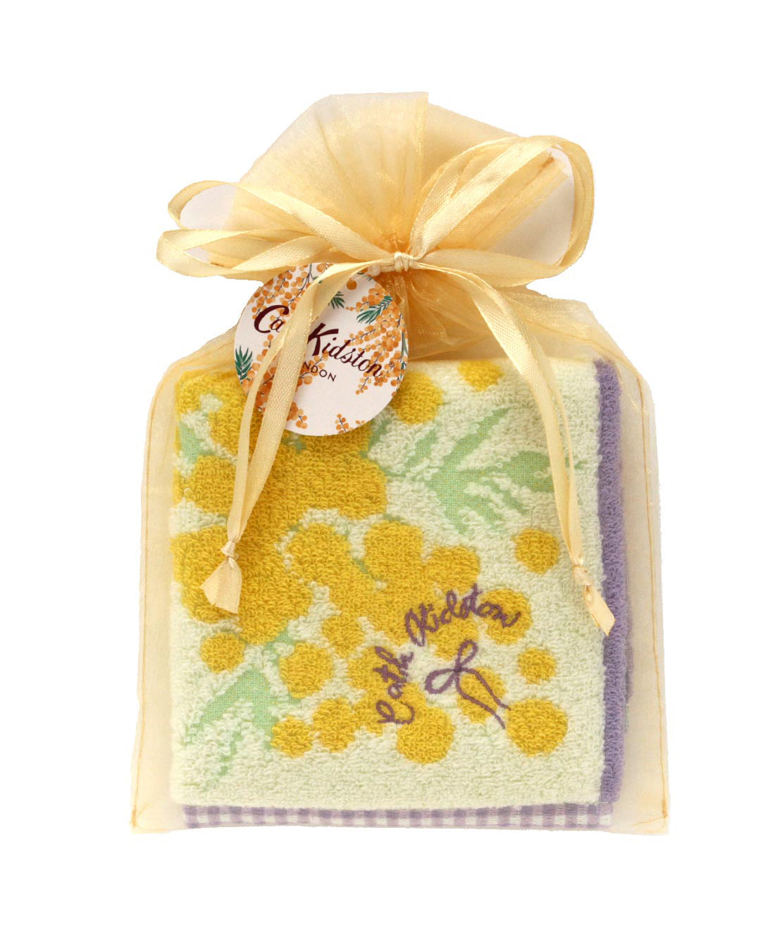 オーガンジー巾着入りミモザタオルハンカチ