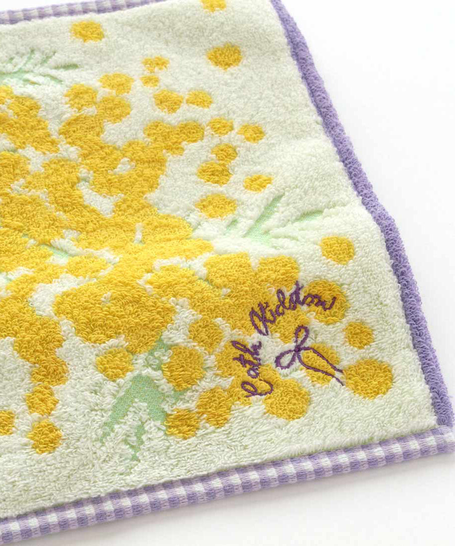 オーガンジー巾着入りミモザタオルハンカチ