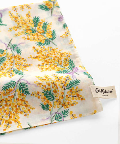 ミモザプリントハンカチ