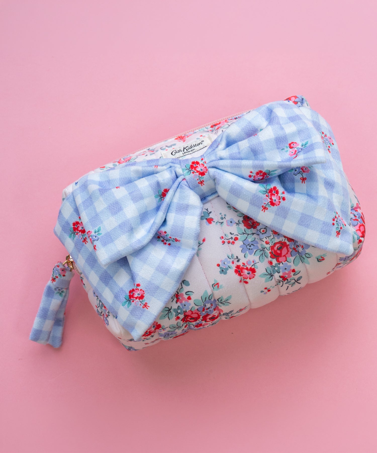 コスメポーチBIGリボン ギンガムフローラル | Cath Kidston 日本公式