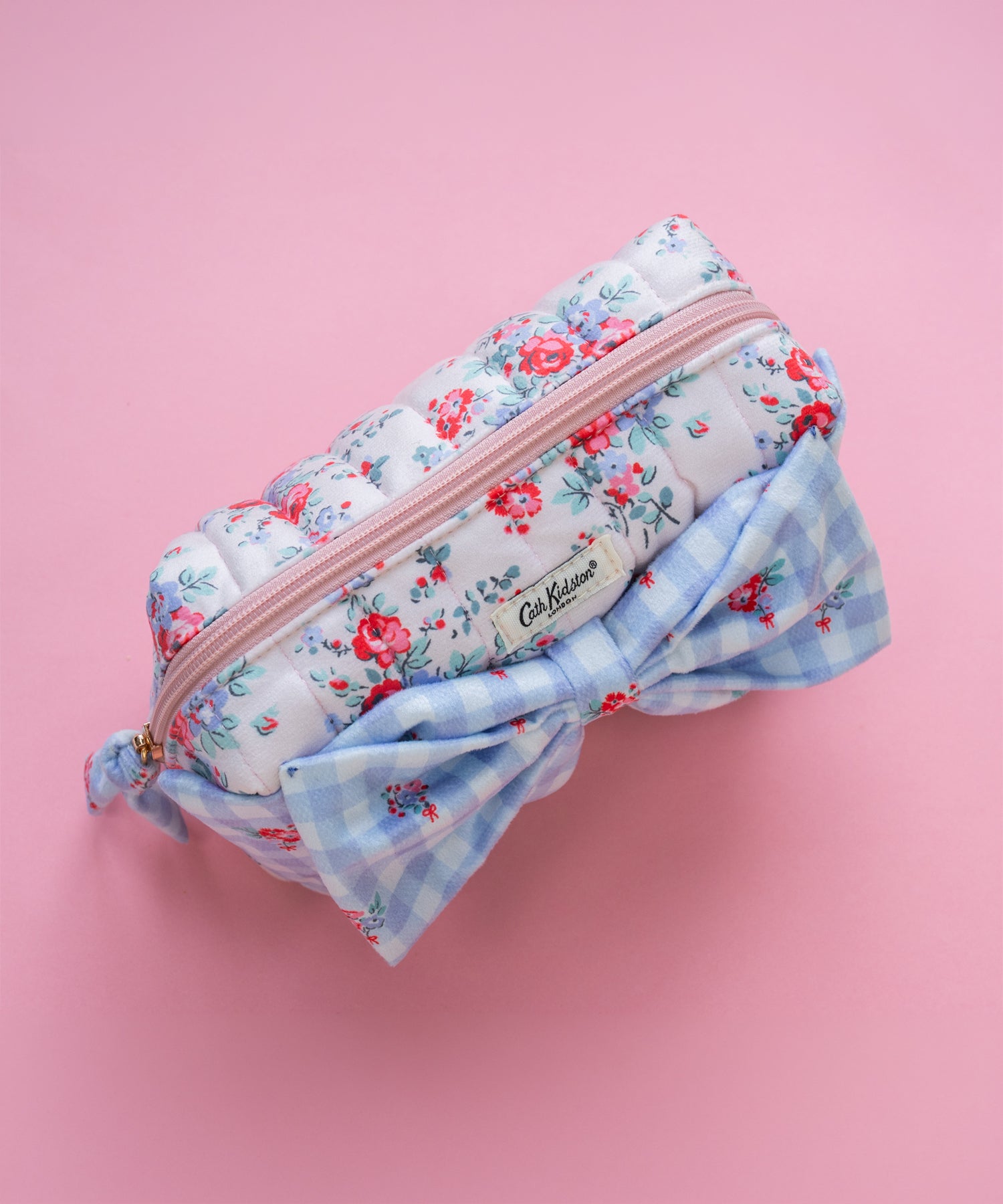 コスメポーチBIGリボン ギンガムフローラル | Cath Kidston 日本公式