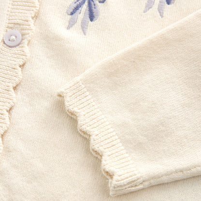 キッズ ニット カーディガン Bow