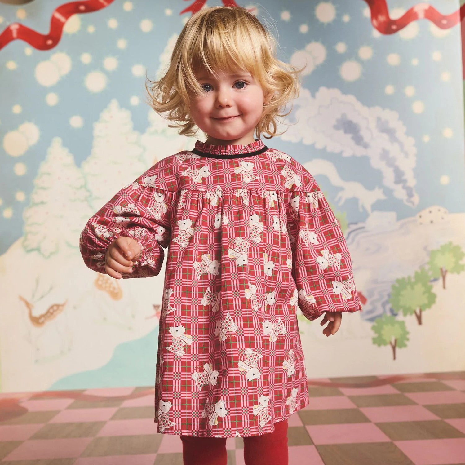 キッズ チェック ワンピース Dog Patchwork | Cath Kidston 日本公式