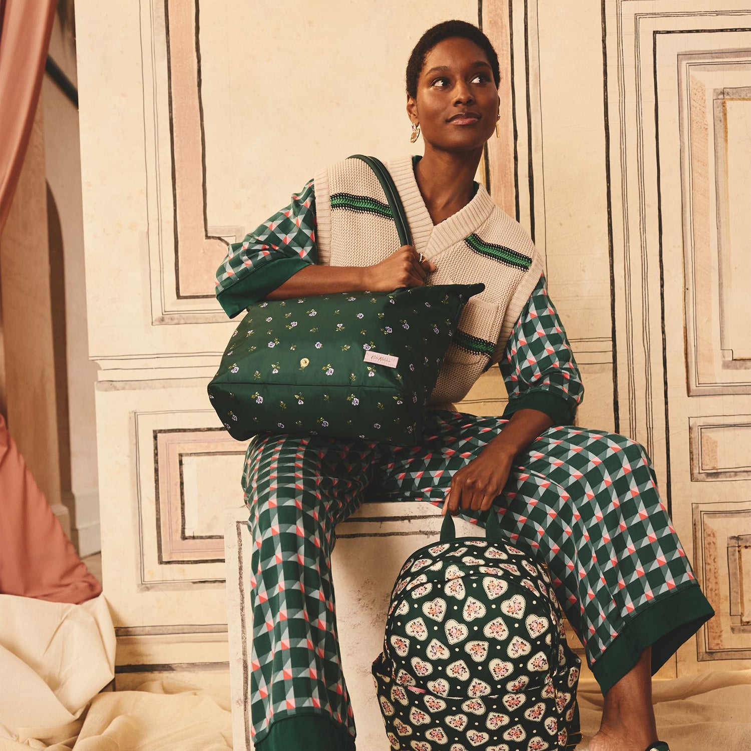 リリィ様　11/13 キャスキッドソン　ハンドメイドオーダーバッグ ミディアム フォルダウェイ トート Lace Sprigs | Cath Kidston 日本