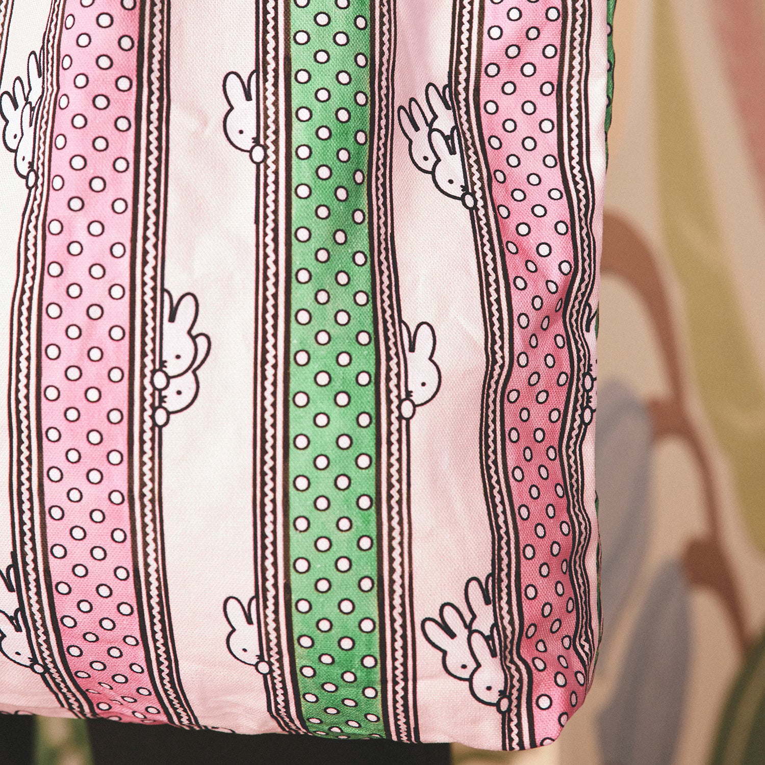ミッフィー ショッパー Miffy Drawn Stripe