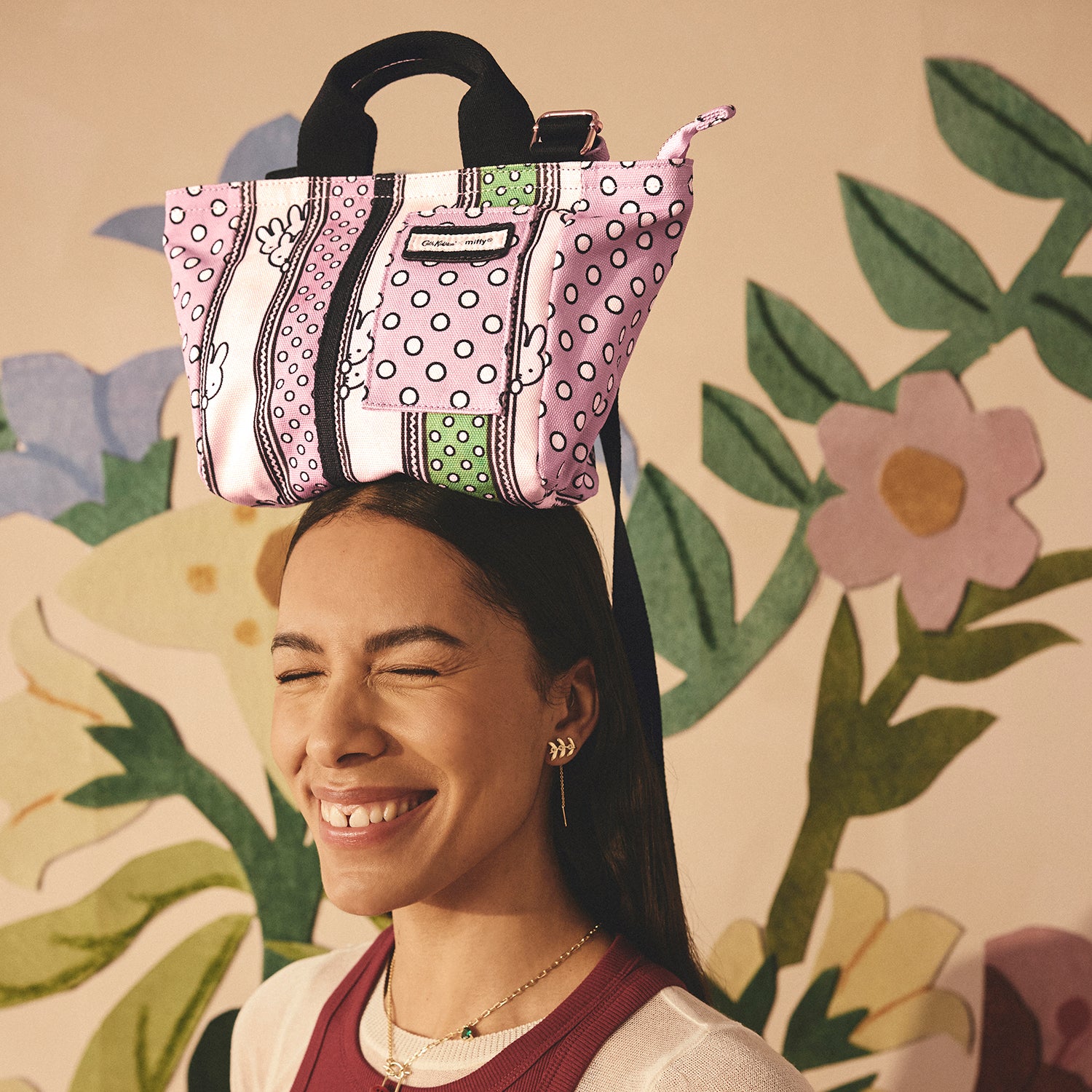 ミッフィー ミニ トート クロスボディバッグ Miffy Drawn Stripe