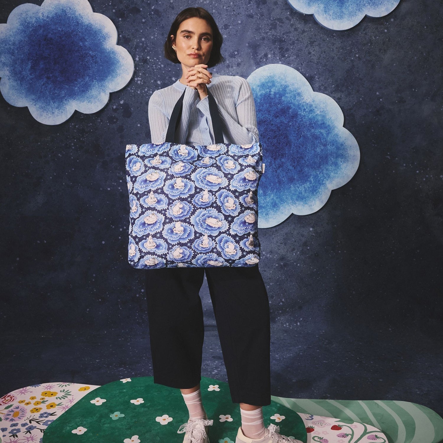 ムーミン ラージ フォルダウェイ トートバッグ Moomin Clouds